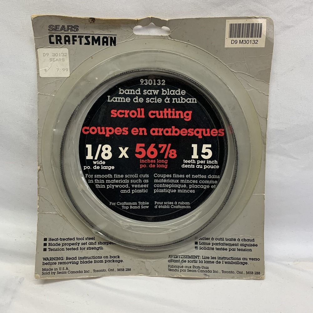 VTG Sears Craftsman Scroll Cutting Band Saw Blade 1/8 x 56 7/8 930132‎